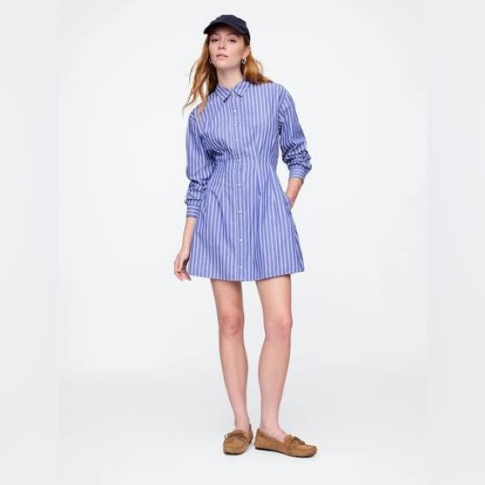 Gap women’s stripe poplin shirt dress